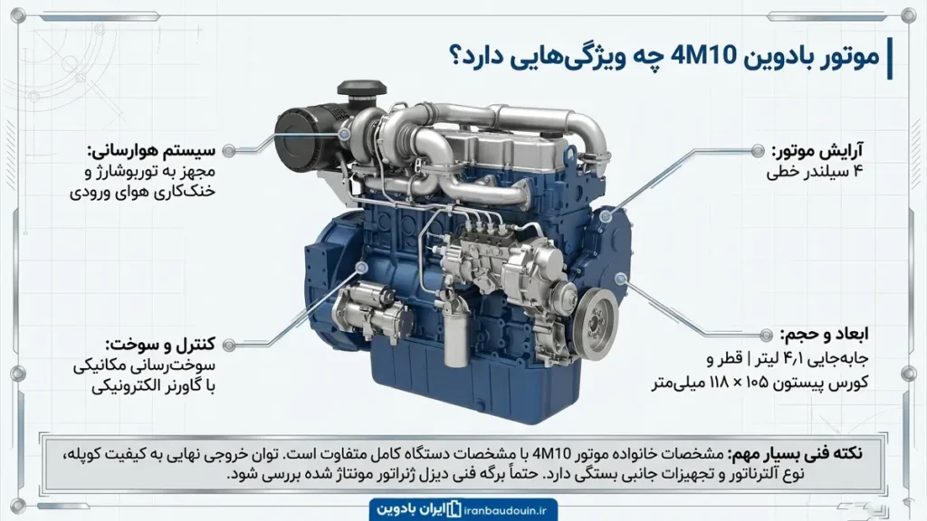 موتور بادوین 4M10 چه ویژگی‌هایی دارد؟